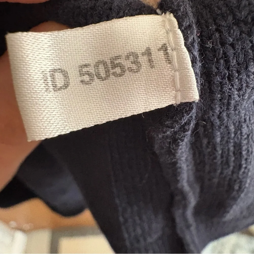 VINTAGE Men's Abercrombie & Fitch Navy Blue Cable Knit Sweater Y2K Preppy Logo